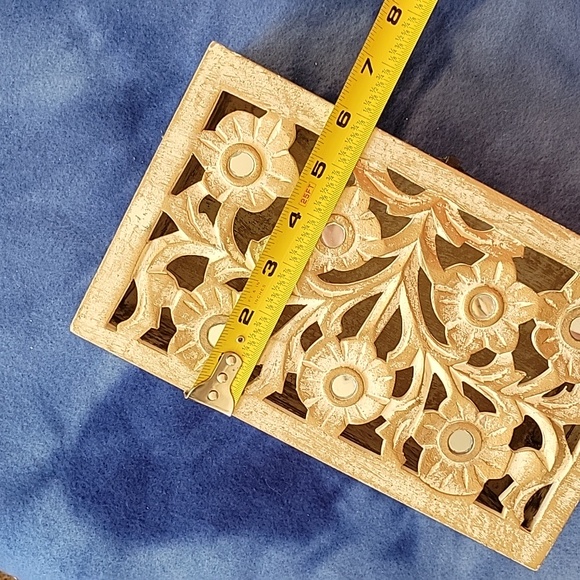 Wooden Carved Box with Mirrors - Picture 15 of 16